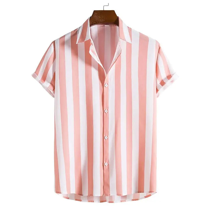 Men's Casual Cotton Short Sleeve Shirt - Summer Beach