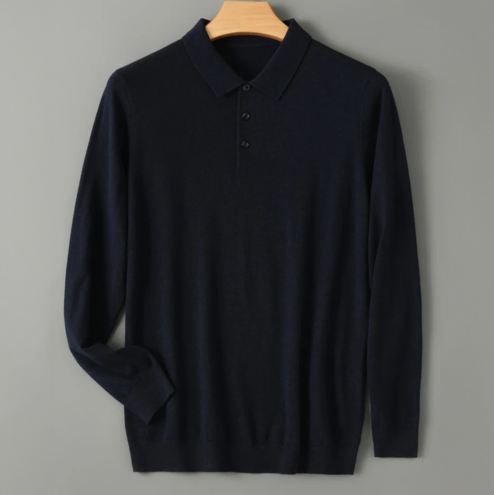 Men's Wool Polo Shirt - Classic Fit Casual Wear