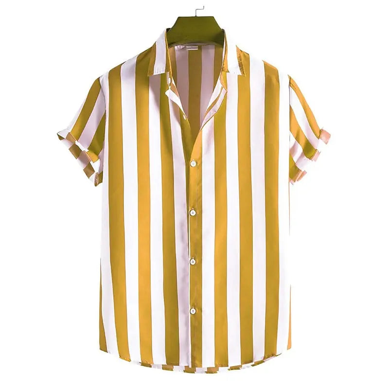 Men's Casual Cotton Short Sleeve Shirt - Summer Beach