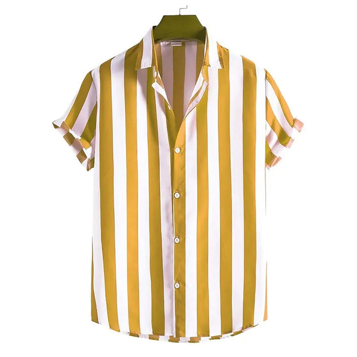 Men's Casual Cotton Short Sleeve Shirt - Summer Beach