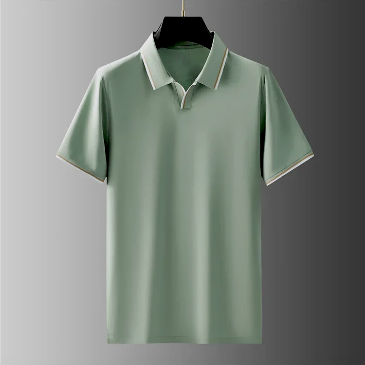 Men's Silk Polo Shirt - Relaxed Fit Casual Wear