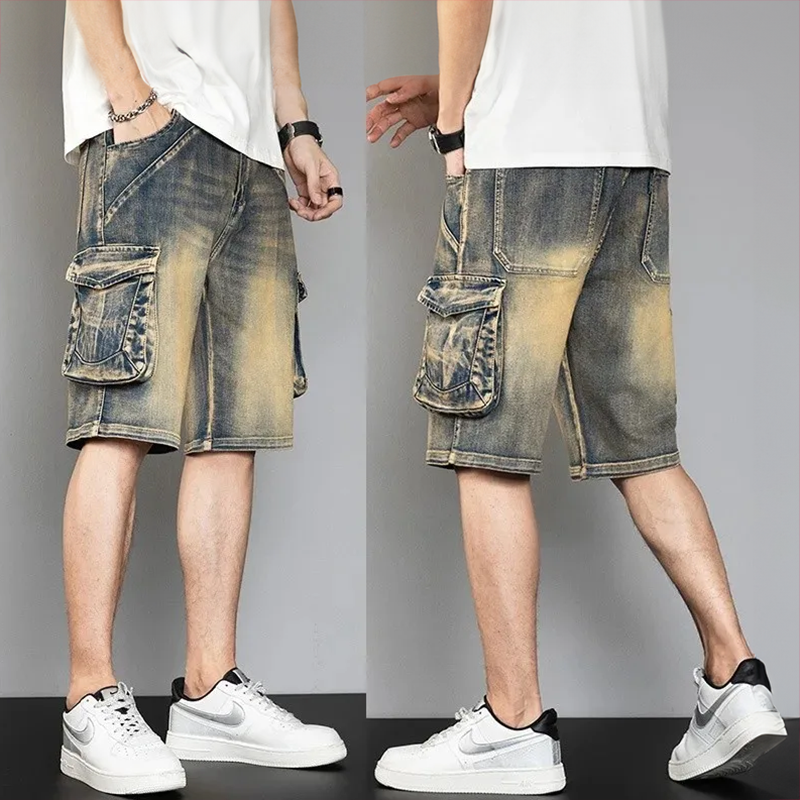 Men's Retro Knit Shorts Set - Casual