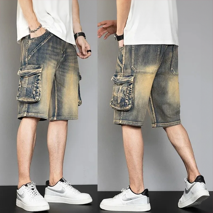 Men's Retro Knit Shorts Set - Casual