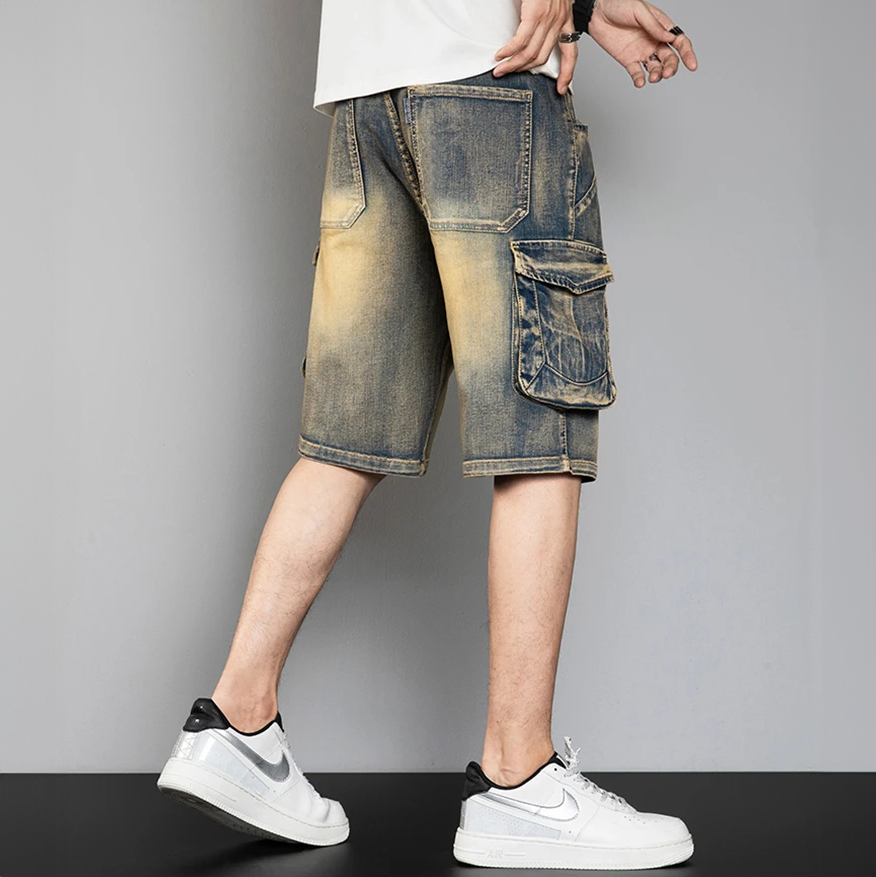 Men's Retro Knit Shorts Set - Casual