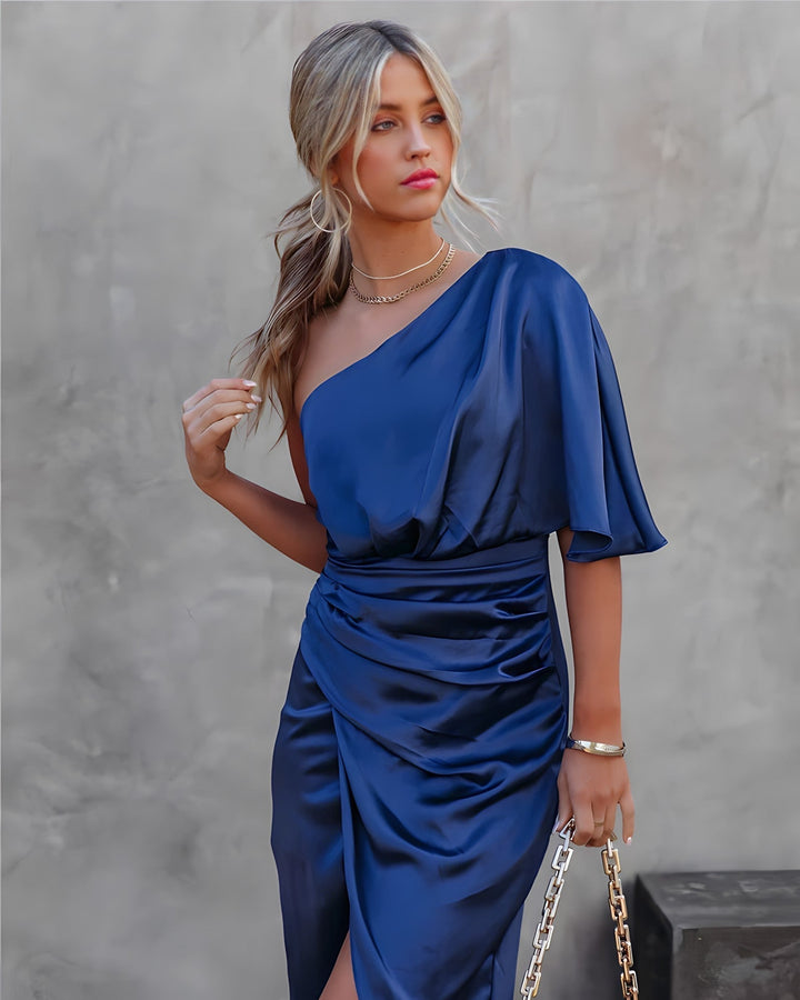 Sophia | Women's Silk Evening Midi Dress, Formal