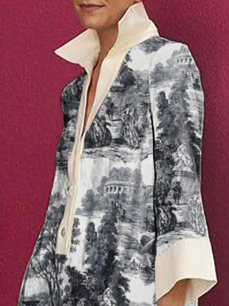 Emily | Women's Cotton Vintage Print Mini Dress