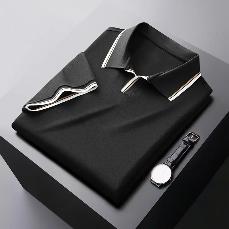 Men's Silk Polo Shirt - Relaxed Fit Casual Wear