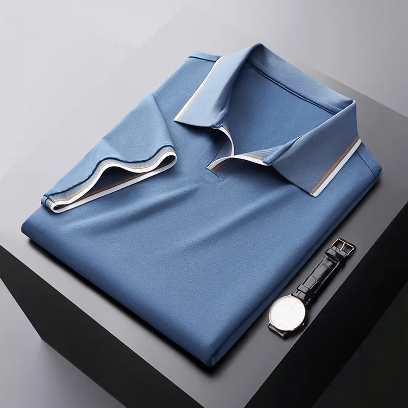 Men's Silk Polo Shirt - Relaxed Fit Casual Wear