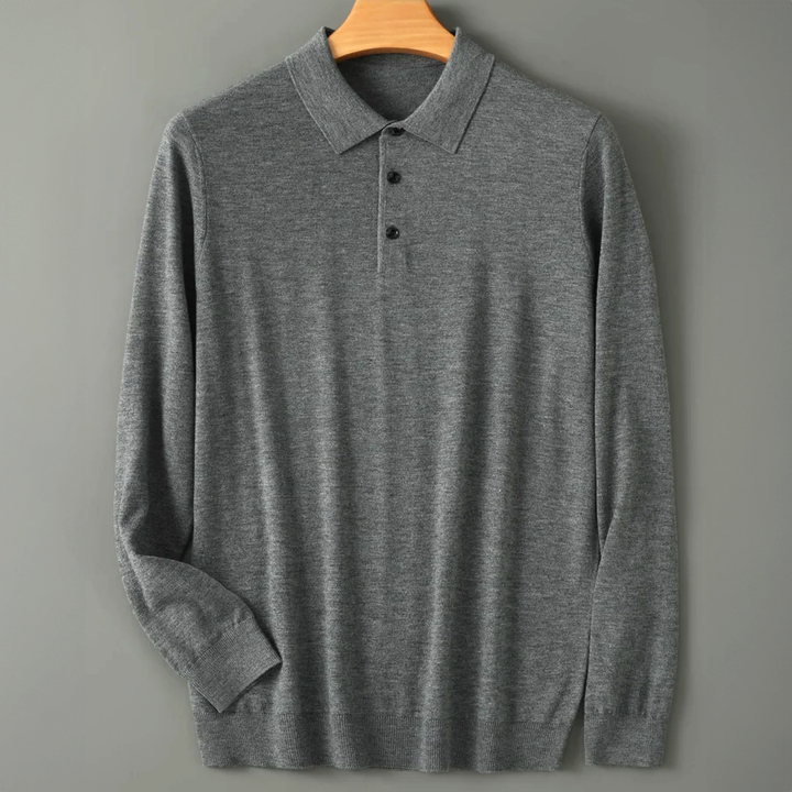 Men's Wool Polo Shirt - Classic Fit Casual Wear