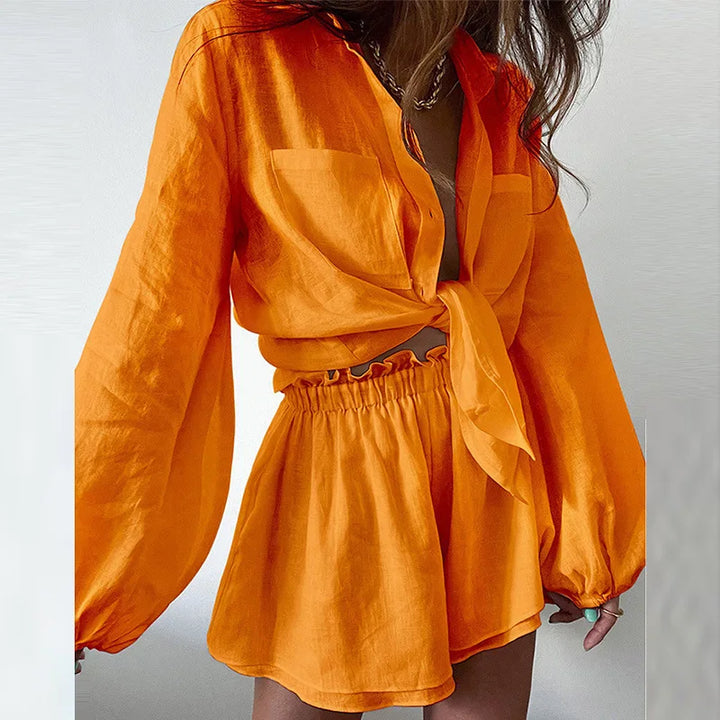 Diane | Women's Linen Two-Piece Set, Summer