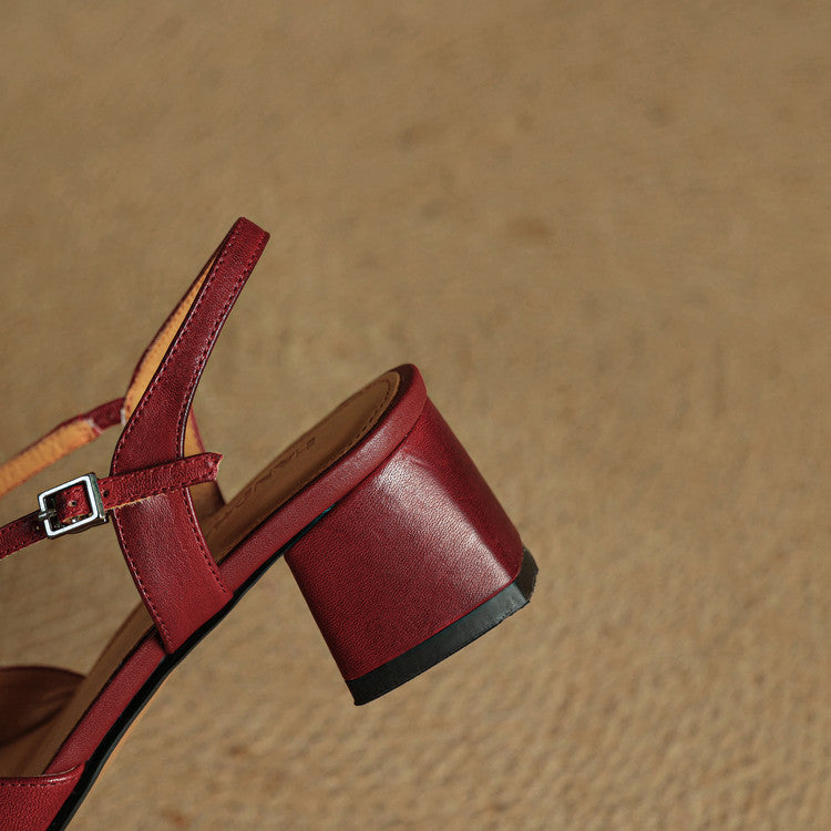 Women's Slingback Heels - Square Toe Criss-Cross Ankle Strap