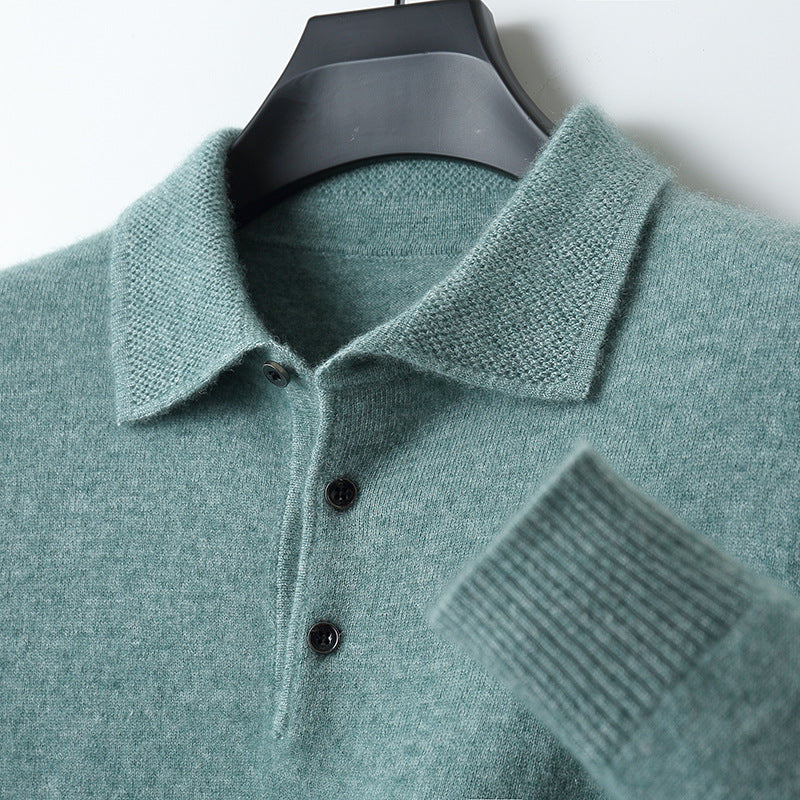 Men's Striped Knit Polo Shirt - Casual Summer