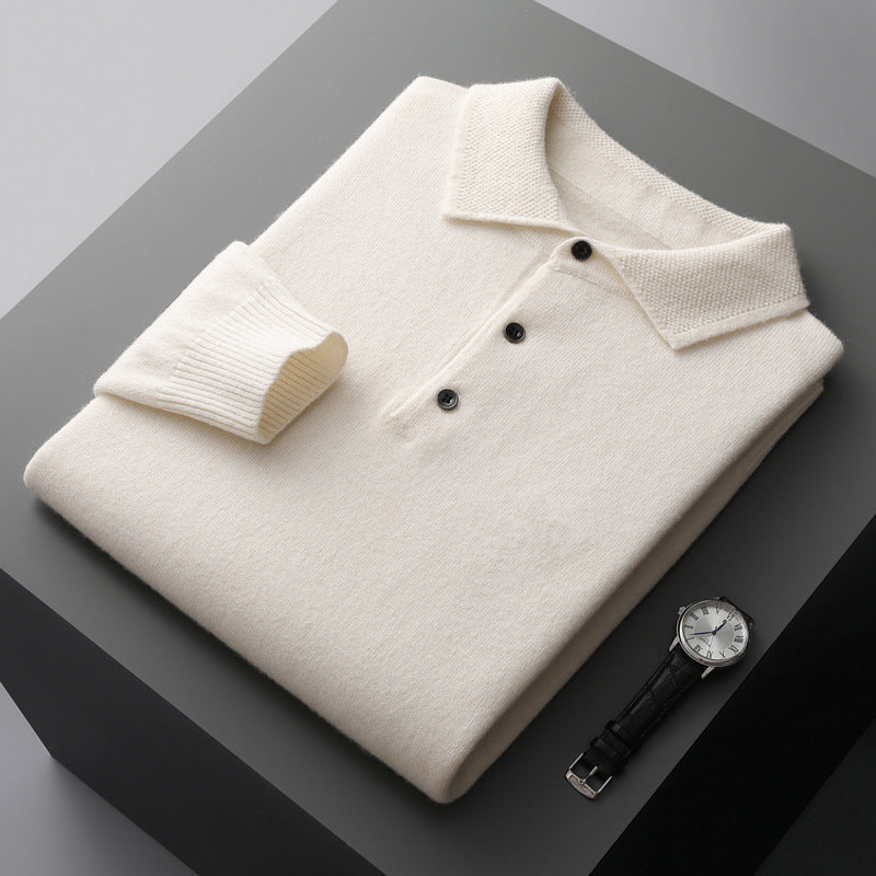 Men's Striped Knit Polo Shirt - Casual Summer
