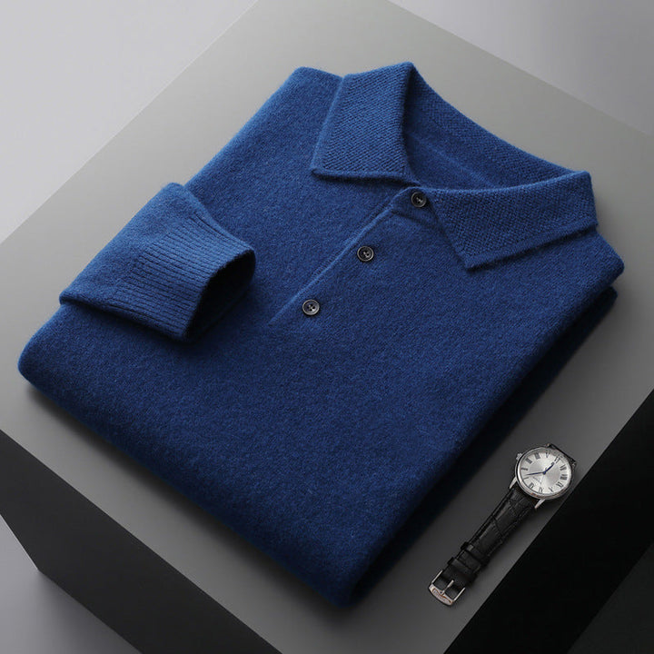 Men's Striped Knit Polo Shirt - Casual Summer