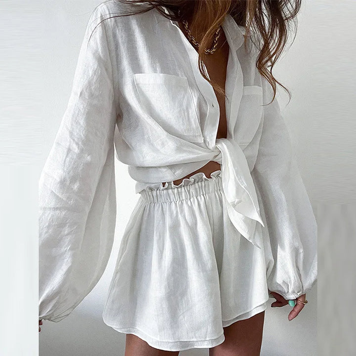 Diane | Women's Linen Two-Piece Set, Summer