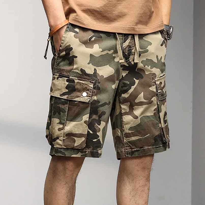 Men's Camo Cotton Shorts - Casual