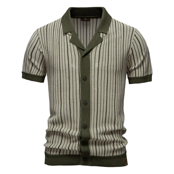 Men's Textured Knit Polo - Classic Fit Casual Wear