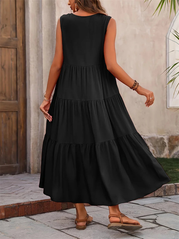 Women's Tiered Maxi Dress - Summer Chiffon