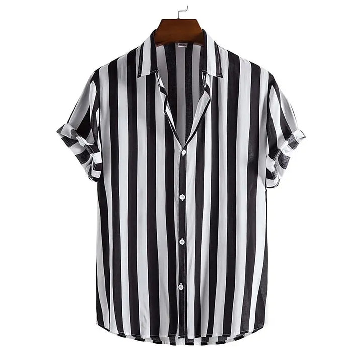 Men's Casual Cotton Short Sleeve Shirt - Summer Beach