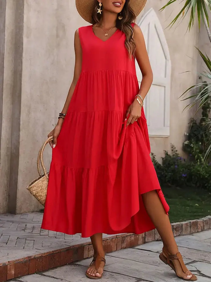 Women's Tiered Maxi Dress - Summer Chiffon