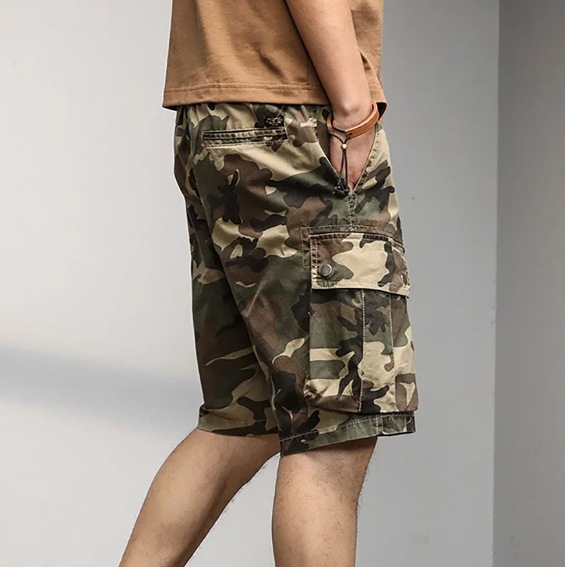 Men's Camo Cotton Shorts - Casual