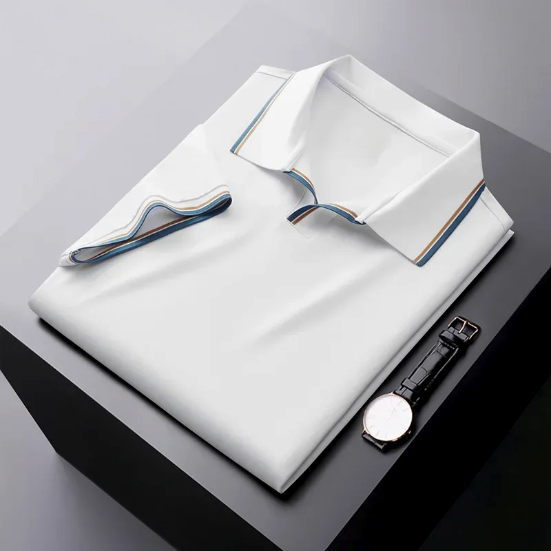 Men's Silk Polo Shirt - Relaxed Fit Casual Wear