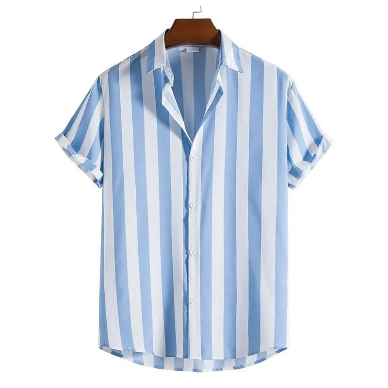 Men's Casual Cotton Short Sleeve Shirt - Summer Beach