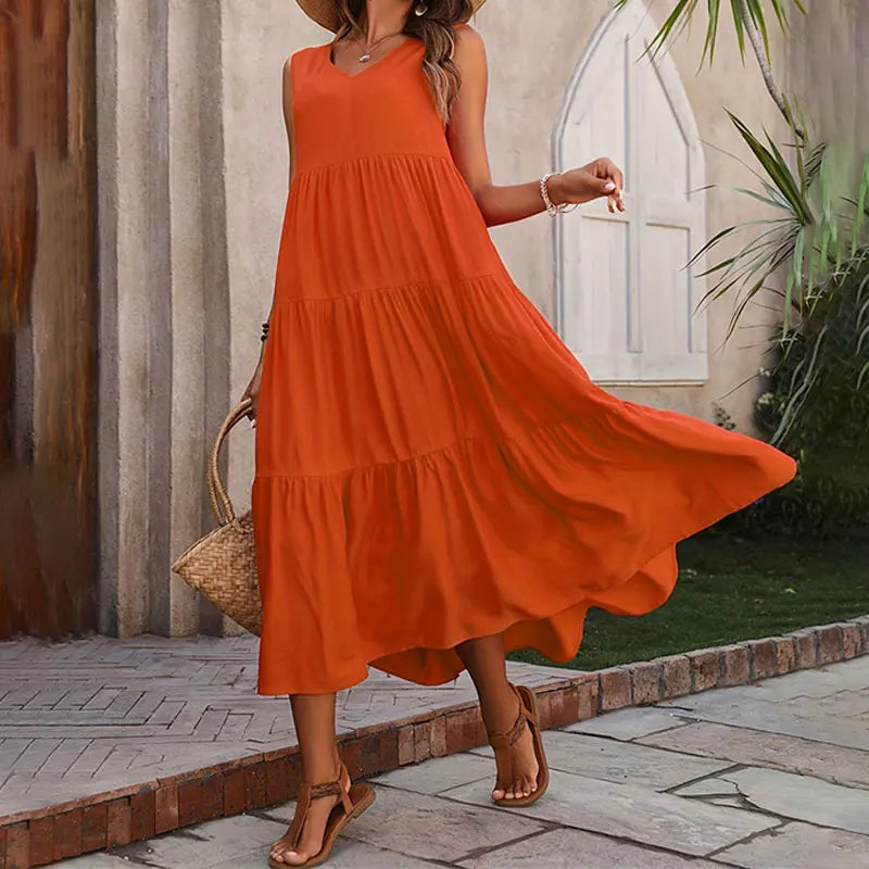 Women's Tiered Maxi Dress - Summer Chiffon
