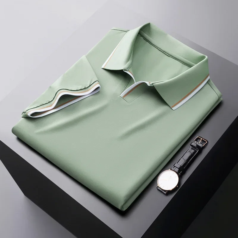 Men's Silk Polo Shirt - Relaxed Fit Casual Wear