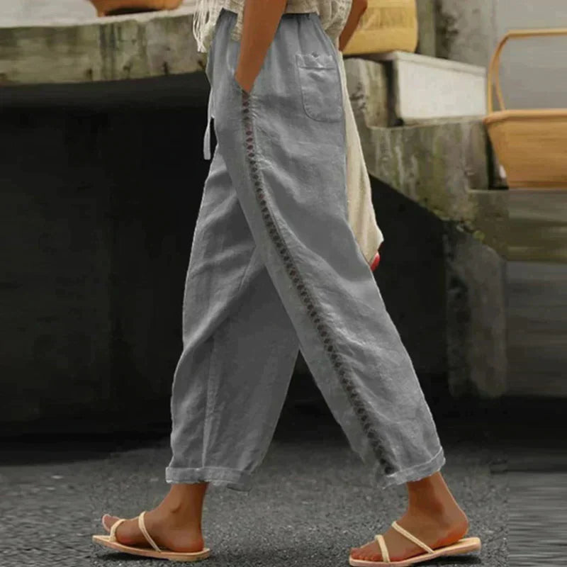 Audrey | Women's Boho Print Wide-Leg Pants, Summer