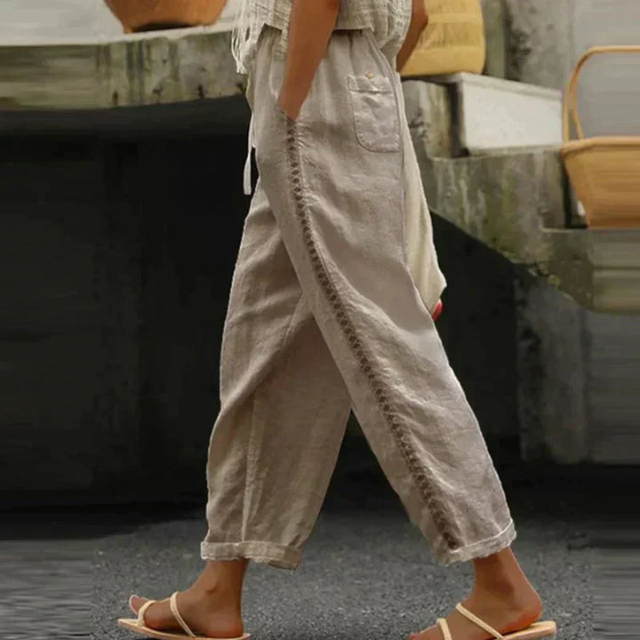 Audrey | Women's Boho Print Wide-Leg Pants, Summer