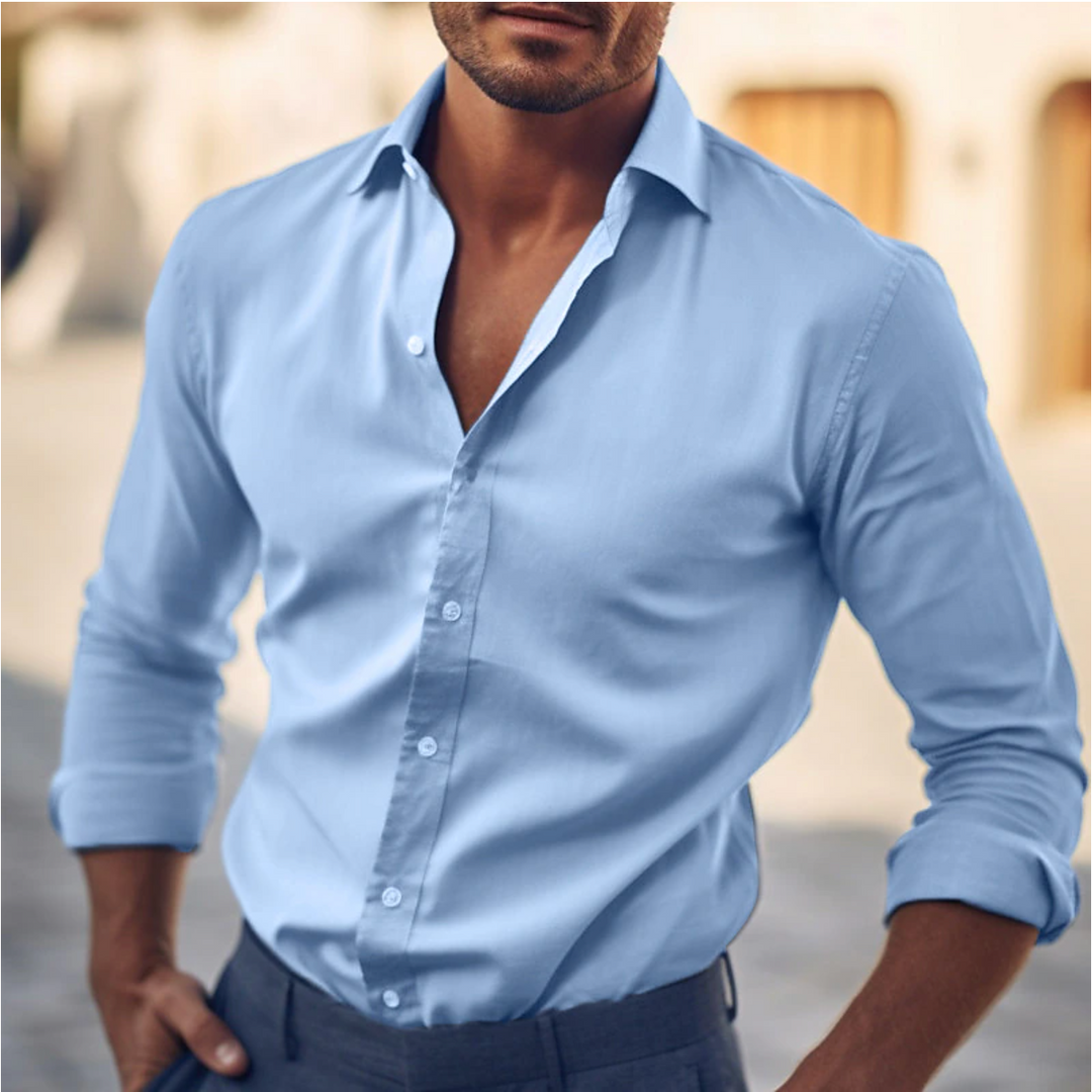 Men's Casual High-Quality Cotton Dress Shirt - Stylish Everyday Wear