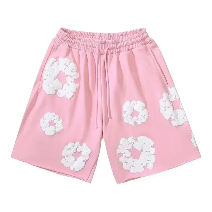 Women's Floral Denim Shorts and Pants Set - Casual