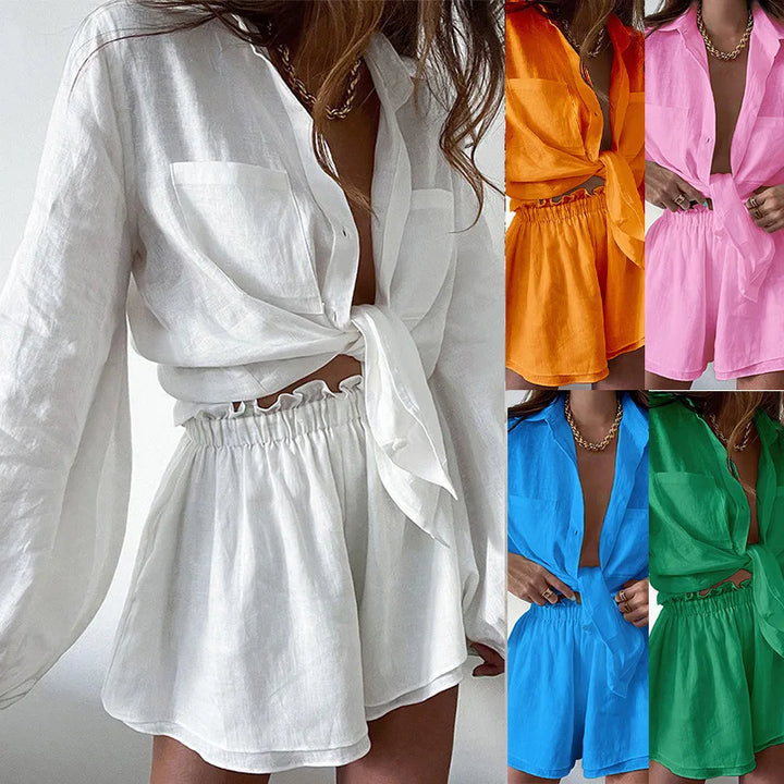 Diane | Women's Linen Two-Piece Set, Summer