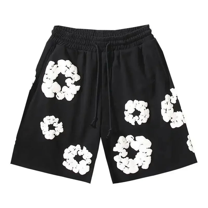Women's Floral Denim Shorts and Pants Set - Casual