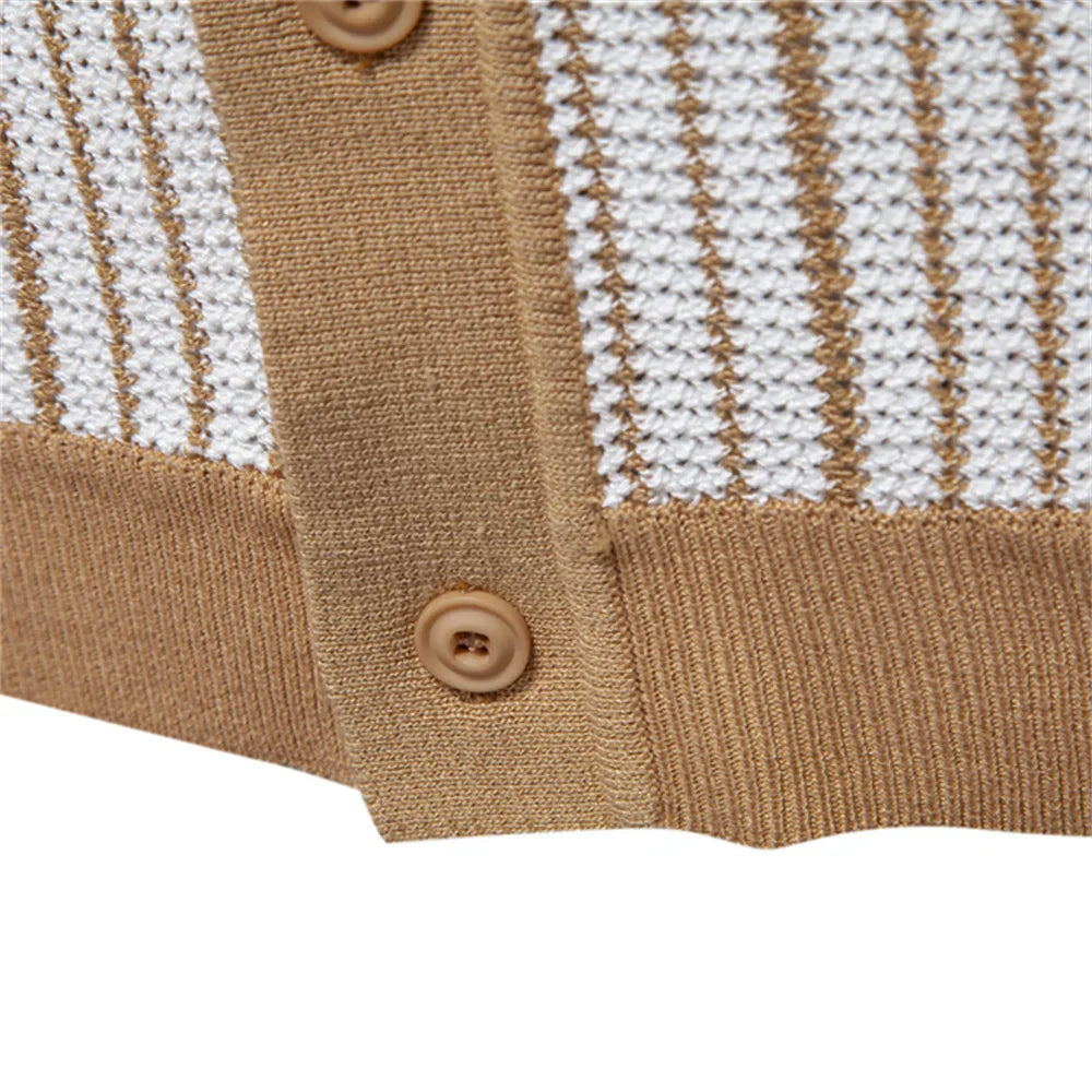 Men's Textured Knit Polo - Classic Fit Casual Wear