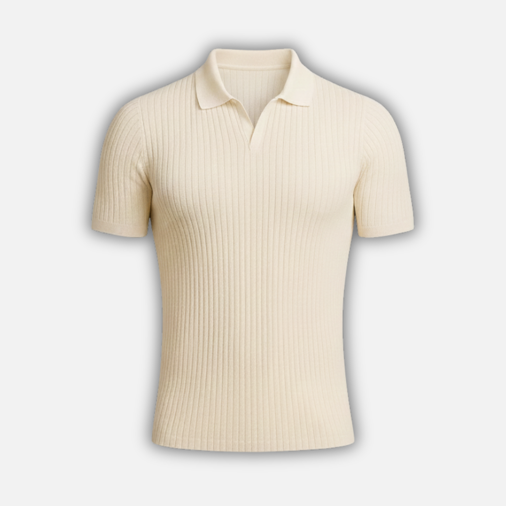 Men's V-Neck Knit Shirt - Casual Wear