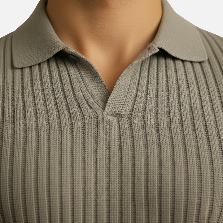 Men's V-Neck Knit Shirt - Casual Wear