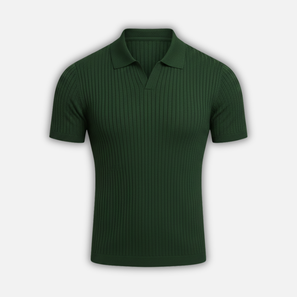 Men's V-Neck Knit Shirt - Casual Wear