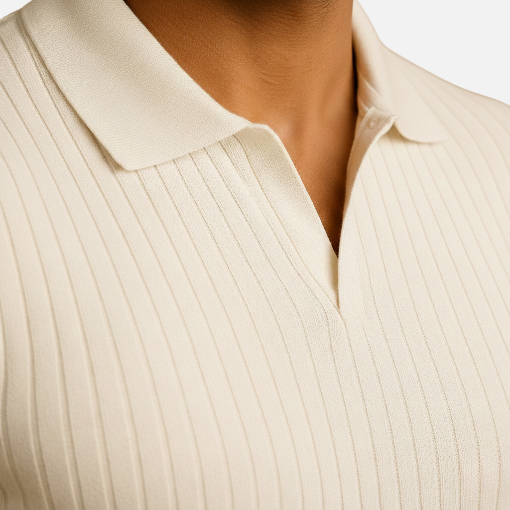 Men's V-Neck Knit Shirt - Casual Wear