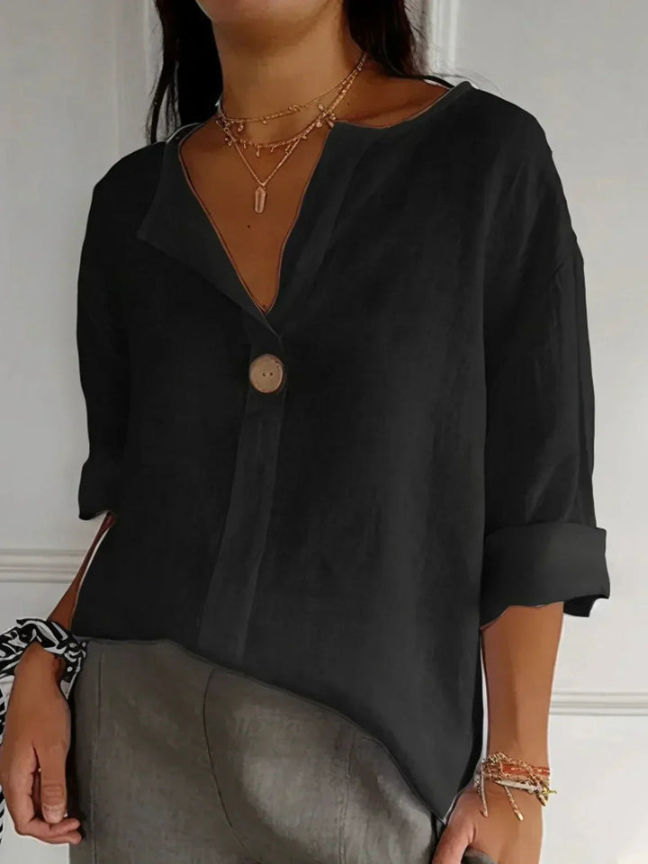 Charlotte | Women's V-Neck Short Sleeve Blouse, Casual