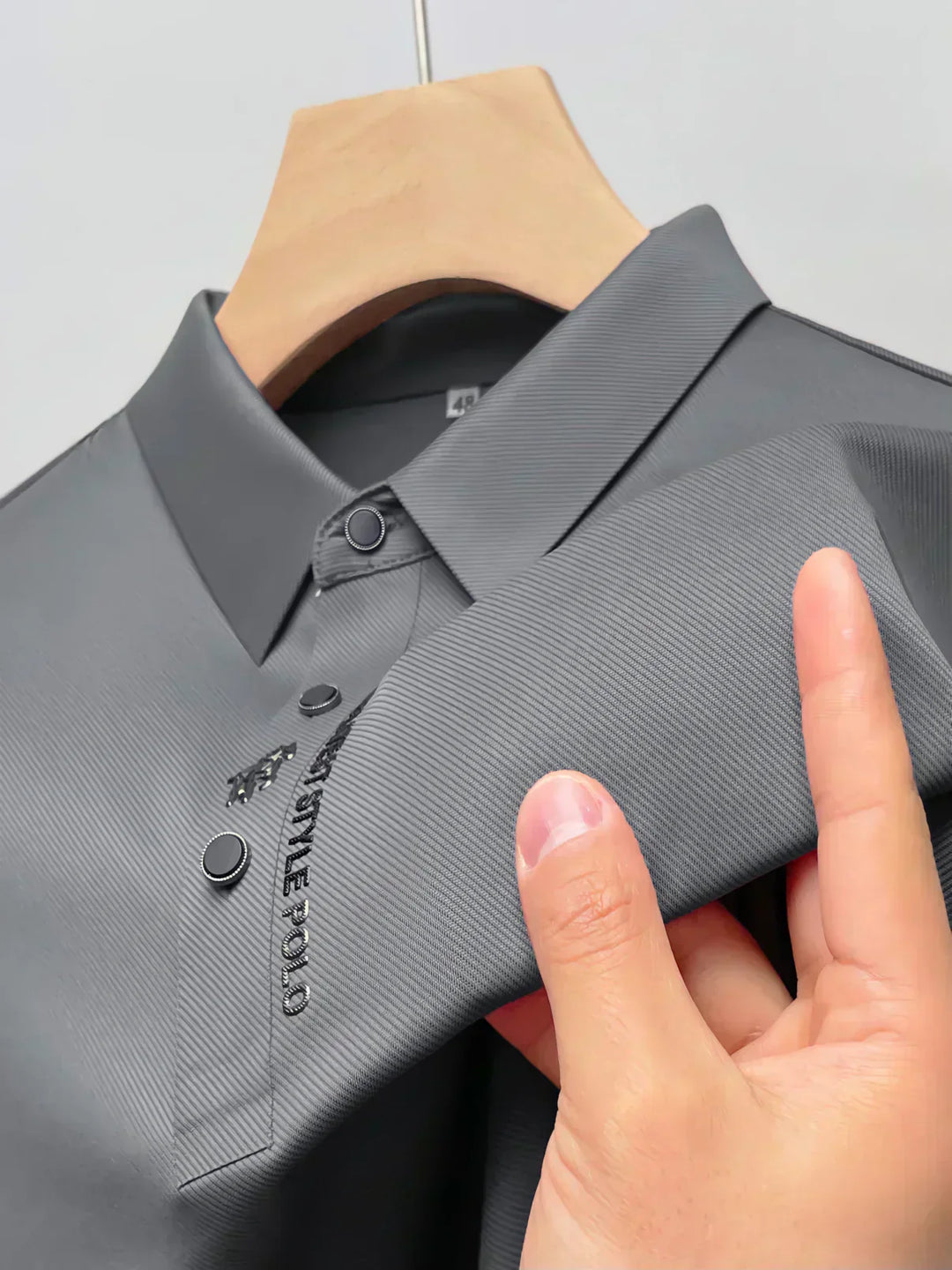 Men's Casual Stretch Cotton Polo T-Shirt - Wrinkle-Free Comfort