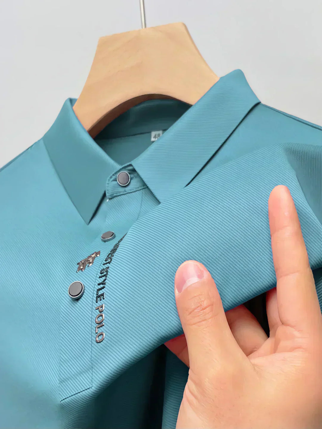 Men's Casual Stretch Cotton Polo T-Shirt - Wrinkle-Free Comfort