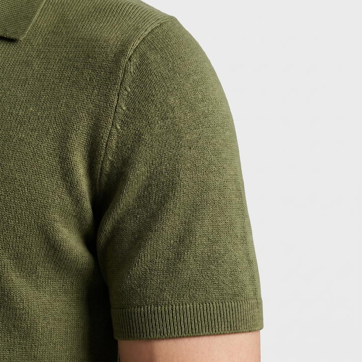 Men's Textured Knit Polo Shirt - Casual Summer