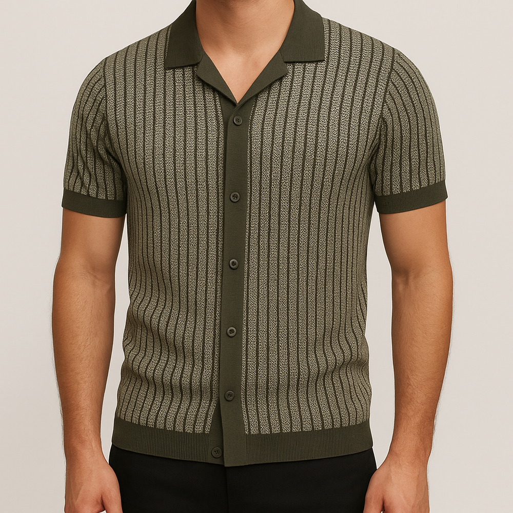 Men's Textured Knit Polo - Classic Fit Casual Wear