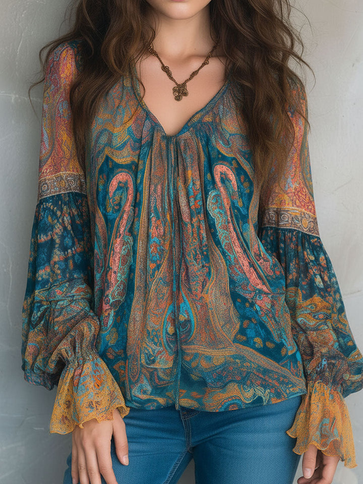 Eliana | Women's Ruffled Cuff Blouse, Casual