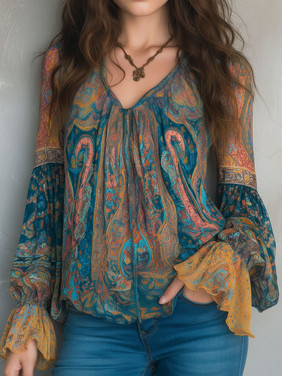 Eliana | Women's Ruffled Cuff Blouse, Casual