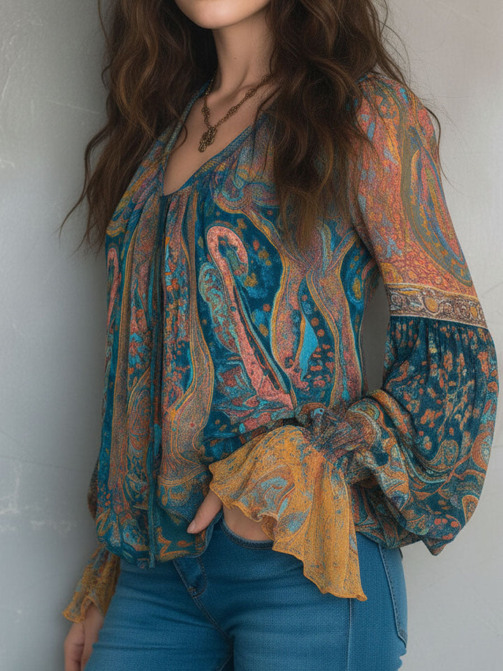 Eliana | Women's Ruffled Cuff Blouse, Casual
