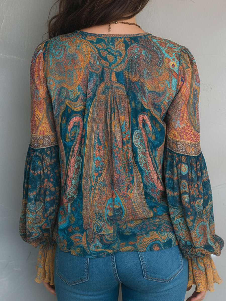 Eliana | Women's Ruffled Cuff Blouse, Casual