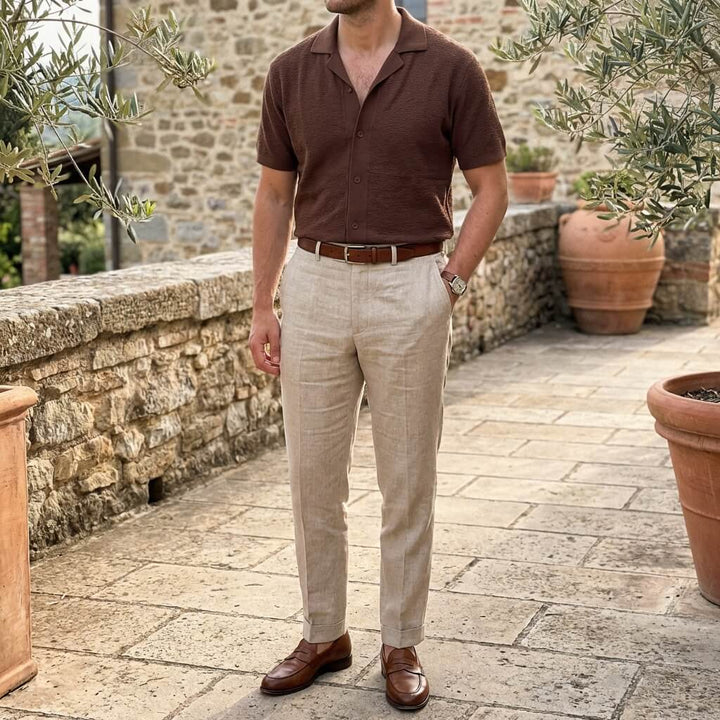 Men's Casual Soft Knit Polo Shirt - Summer Relaxed Fit